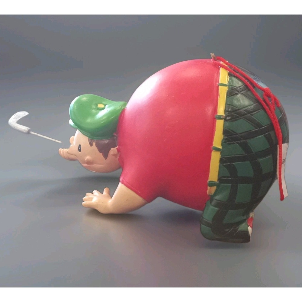 3" Fat Golfer Red Shirt  Golf Club Dad‎ Christmas Ornament Midwest CBK Golfer